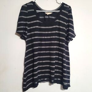 BCBGENERATION Womens Black White Top Sz XS‎ Oversized Tee Shirt Emo Goth Grunge